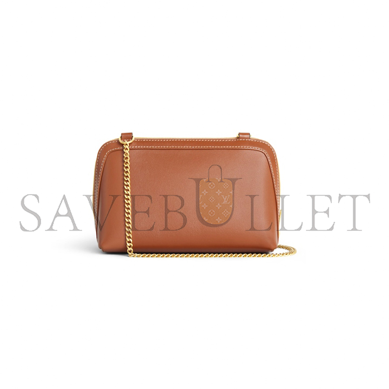 CELINE CLUTCH ON CHAIN CUIR TRIOMPHE IN SMOOTH CALFSKIN 10E383DR8.04LU (16.5*11*8cm)